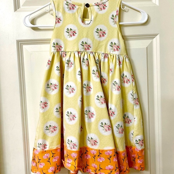 Sweet Honey Yellow Floral Sleeveless Dress with Pockets Girls Size 5 - Picture 13 of 16